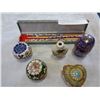 Image 1 : CASED CLOISONNE CHOPSTICKS AND OTHER CLOISONNE LIDDED DISHES