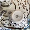 Image 3 : OLD SILVER LUSTRE HAND PAINTED TEAPOT TRAY AND CREAM AND SUGAR