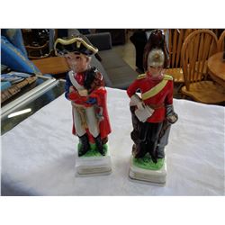 2 SOLDIER FIGURAL DECANTERS