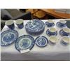 Image 1 : OLD WILLOW AND LIBERTY BLUE POTTERY DISHES AND CUPS - 24 PIECES TOTAL