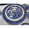 Image 2 : OLD WILLOW AND LIBERTY BLUE POTTERY DISHES AND CUPS - 24 PIECES TOTAL