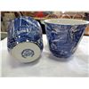 Image 3 : OLD WILLOW AND LIBERTY BLUE POTTERY DISHES AND CUPS - 24 PIECES TOTAL