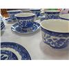 Image 4 : OLD WILLOW AND LIBERTY BLUE POTTERY DISHES AND CUPS - 24 PIECES TOTAL