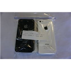 2 APPLE IPHONE 5C WHITE AND 3 APPLE IPHONE 4 - PARTS ONLY