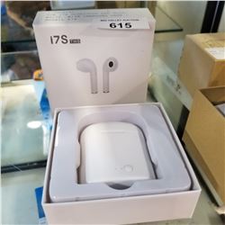 NEW I7S BLUETOOTH EAR BUDS, WHITE WITH CHARGING CASE - RETAIL $79