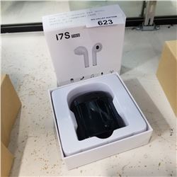 NEW I7S BLUETOOTH EAR BUDS, BLACK W/ CHARGING CASE - RETAIL $79