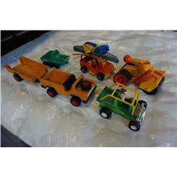 LOT OF 6 VINTAGE FISHER PRICE OFF ROAD VEHICLES