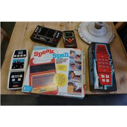LOT OF 5 VINTAGE HANDHELD GAMES SOME IN ORIGINAL BOXES