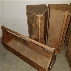 3 CARPENTERS WOOD TOOL BOXES