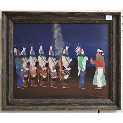 NAVAJO INDIAN PAINTING (BROWN)