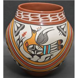 JEMEZ INDIAN POTTERY VASE (CAJERO)