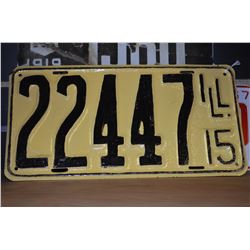 1915 Illinois License Plate