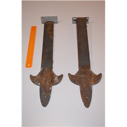 2 - Large Heavy Steel Hinges