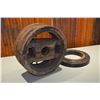 Image 2 : Large old wooden pully & ??