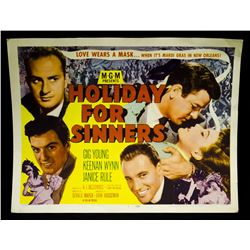 Rare-Vintage 1952 Lobby Card "Holiday For Sinners"