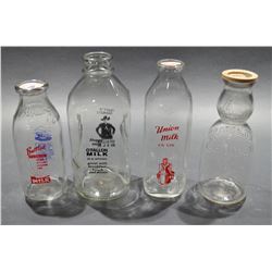 Lot of Collectible Milk Bottles