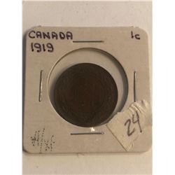 Early 1919 Canada Large Cent VF XF Grade