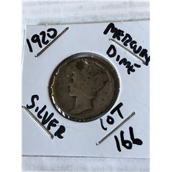 1920 P Mercury Silver Dime Holed for Jewelry