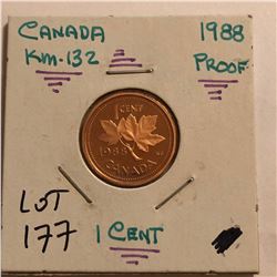 1988 Canada PROOF 1 Cent Nice Coin