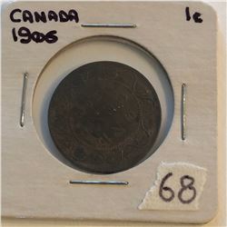 Very Nice 1906 Canada Large Cent in a Old Holder