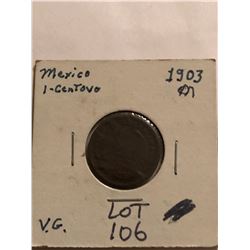 1903 Mexico 1 Cent in Very Good Grade