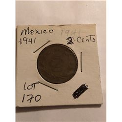 1941 Mexico 2 Cent Nice Early Coin