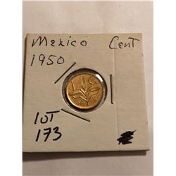 1950 Mexico 1 Cent Nice Early Coin