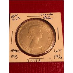 1964 Canada QUEBEC Silver Dollar 5999oz in Silver MS High Grade