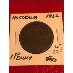 Early Nice 1922 Australia Large Penny