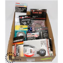 FLAT OF ASSORTED BITS, AND OTHER HARDWARE ITEMS