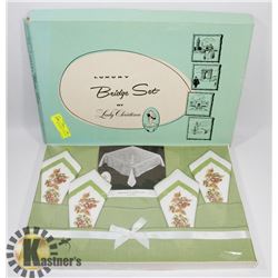 BRIDGE CLOTH TABLE CLOTH AND NAPKIN SET 12" X 12"