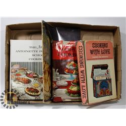 FLAT OF VINTAGE COOKBOOKS