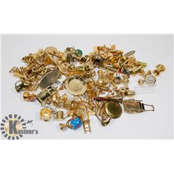 BOX WITH 120+ MINIATURE BRASS ORNAMENTS.