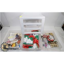 PLASTIC 3 TIERED DRAWERS FILLED