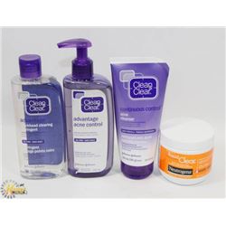 BAG OF ASSORTED ACNE CLEANSERS AND MORE