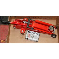 RED CAR JACK HEAVY DUTY AND 25 PIECE TOOL KIT