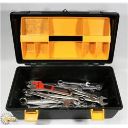 BLACK AND YELLOW TOOL BOX WITH TOOLS