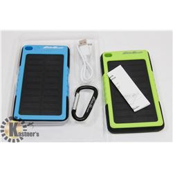 LOT OF TWO EDDIE BAUER SOLAR POWER BANKS 6000MAH