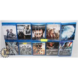 LOT OF 10 BLURAY MOVIES