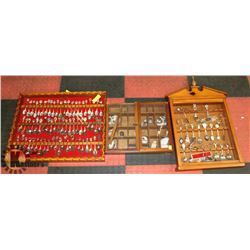 LARGE SPOON COLLECTION IN DISPLAYS WITH MORE