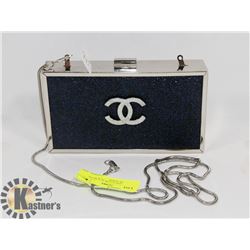 CHANEL REPLICA BLACK/BLUE HARD CASE PURSE