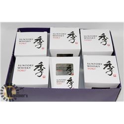 6 NEW SUNTORY WHISKEY GLASSES BY TOKI. GENERAL,