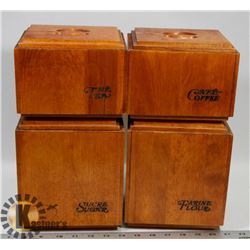 VINTAGE BARIBO MAID WOODEN CANISTER SET