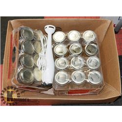 NEW 2  CASES CANNING JARS  + ELECTRIC HAND MIXER