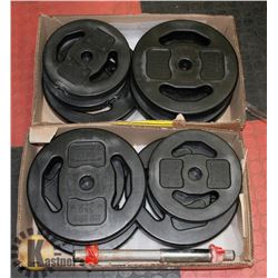 2 BOXES OF ASSORTED WEIGHTLIFTING WEIGHTS