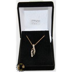 #26-DARK BLUE  SAPPHIRE PENDANT NECKLACE