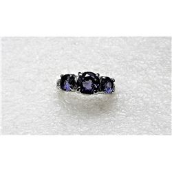 9)  CZ AMETHYST SET IN 18k WHITE GOLD FILLED