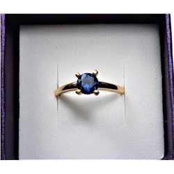 8)  18k GOLD PLATED BLUE CRYSTAL SOLITAIRE