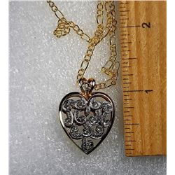 4)  GOLD TONE & SILVER OPEN WORK HEART