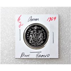 6)  CANADIAN 1969 PROOF CANADIAN HALF